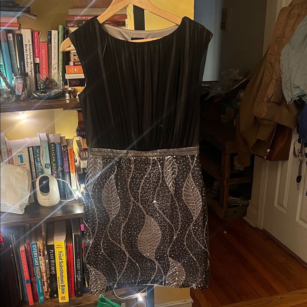 Elegant Black and Silver Women's Dress